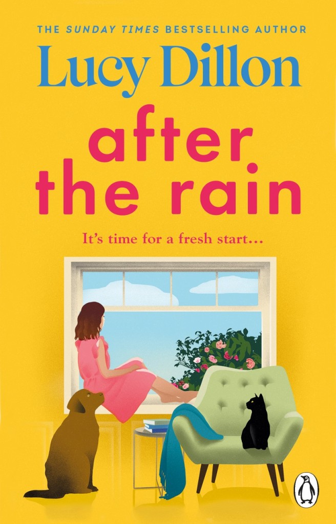 Book Cover: After The Rain by Lucy Dillon

Yellow cover with a woman sitting at the window looking at blue skies with a cat and a dog
